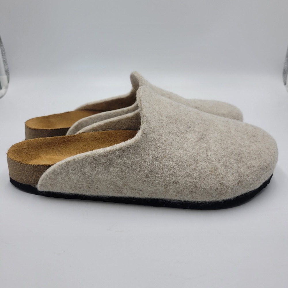 Comfortfusse Handmade Wool Felt Clogs Oatmeal Beige Mules Womens 41 US 10-10.5